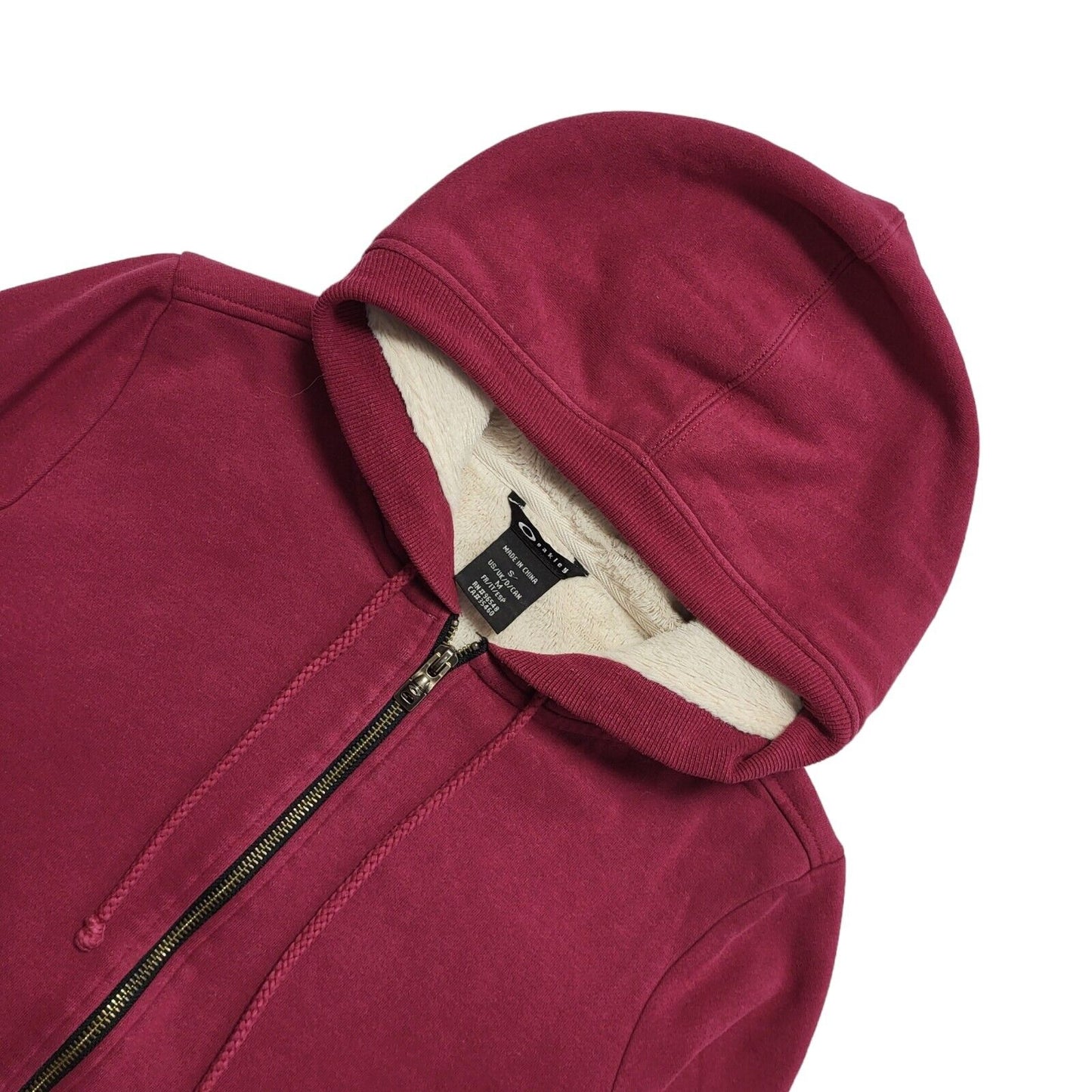Oakley Vintage Y2K Pink Full Zip Lined Hoodie Womens UK Size S