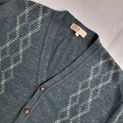 EWM Vintage 80s Green Button Front Cardigan Men's UK L