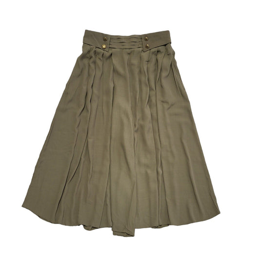 St Michael Vintage 90's Green Pleated Skirt Uk Women's Size 14
