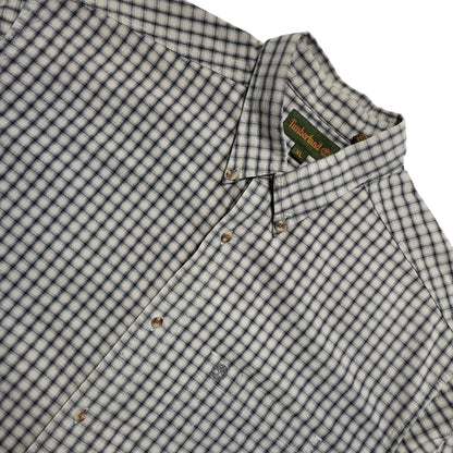 Timberland Vintage 90's Grey & Blue Checked Long Sleeve Shirt Mens UK XL