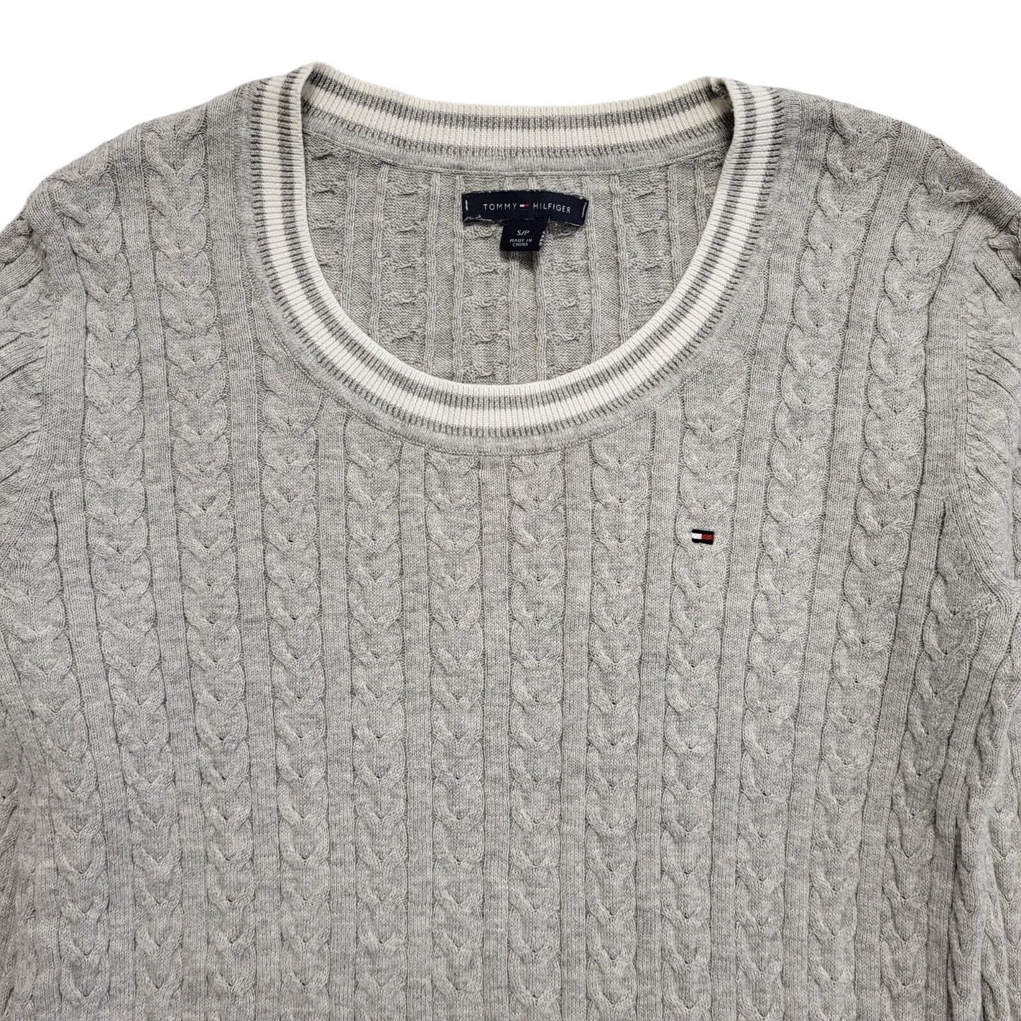 Tommy Hilfiger 90s Vintage Grey Long Sleeve Round Neck Jumper Women's Size S