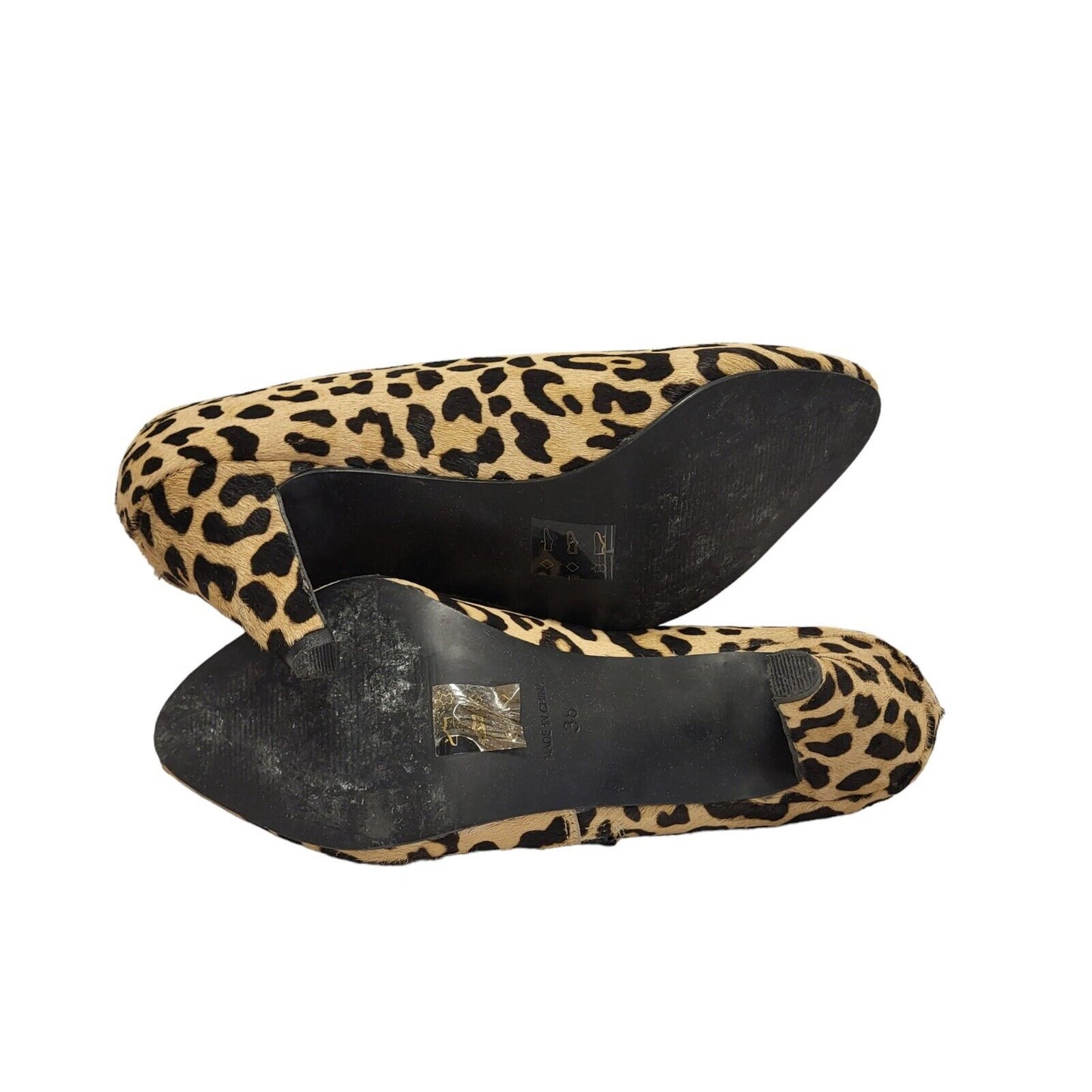 Office London Brown Animal Print Heels Shoes Uk Women's Size 5