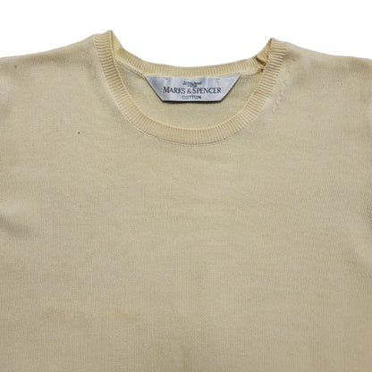 St Michael Vintage 90s Yellow Round Neck T-Shirt Uk Women's Size 8