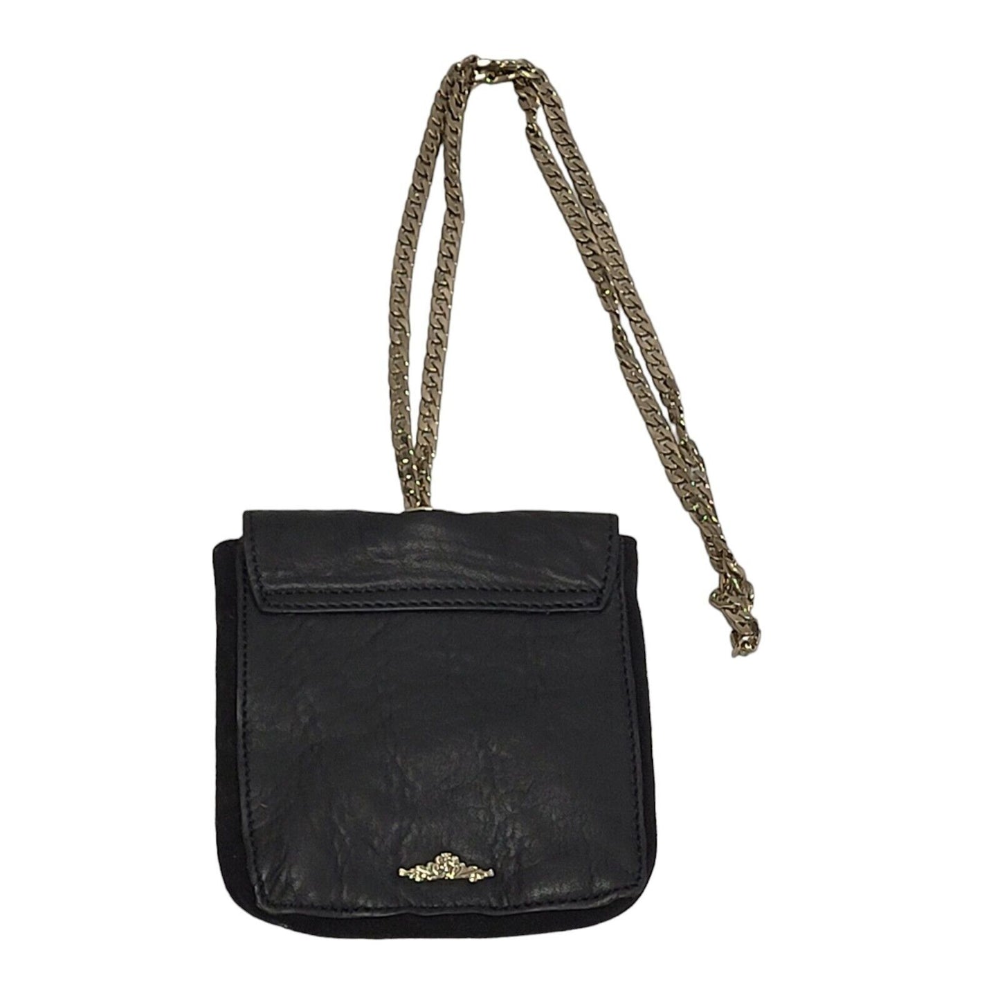 Urban Code Black Clasp Leather Micro Hand Bag Uk Women's Size 5.5" x 5"