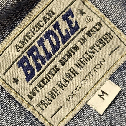 Bridle Dark Blue 90s Vintage Button Denim Jacket Uk Women's Size M