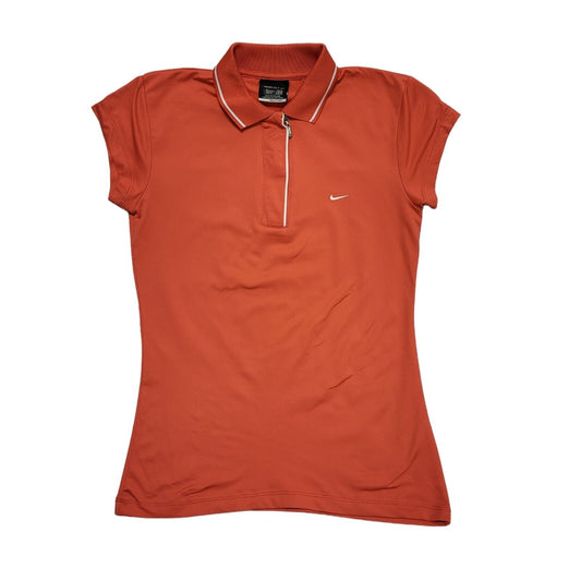 Nike Golf Peach White Trim Slim Fit Polo Shirt Uk Women's Size 12