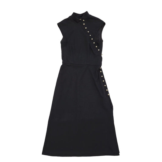 Vintage 60s Black Sleeveless Evening Dress Women's Size 8