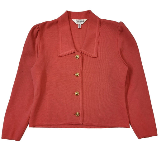 Bellino 80s Vintage Pink Wool Blend Cardigan Women's Size 12 Eu 40