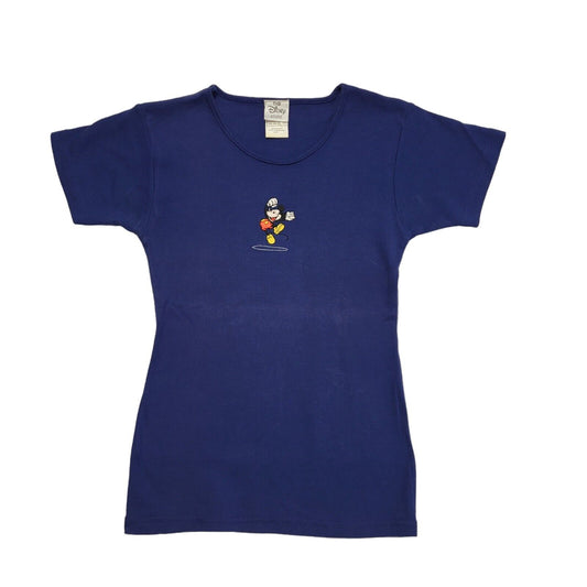 Disney Store 90s Vintage Blue Mickey Mouse Tee Women's UK Size XS