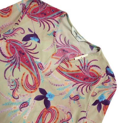 Dorothy Perkins Vintage 90s Beige & Pink Floral  Blouse BNWT Womens UK 16
