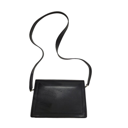 Genuine Leather Black Leather Hand Bag / Shoulder Bag Uk Women's 6.5" x 9"