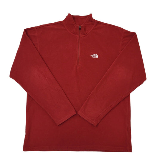 The North Face Red 1/4 Zip Fleece Men's Size M