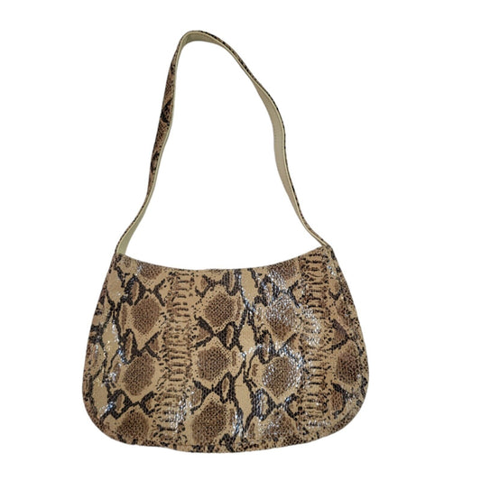 Next Brown Animal Print Leather Clasp Shoulder Bag Uk Women's Size 6" x 10"