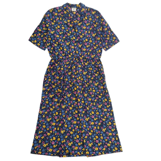 Dorothy Perkins Vintage 90s Black & White Floral Prairie Dress Womens UK Size 14