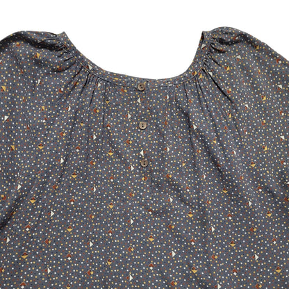 St Michael Vintage 80's Blue Abstract 3/4 Sleeve Blouse Uk Women's Size 16
