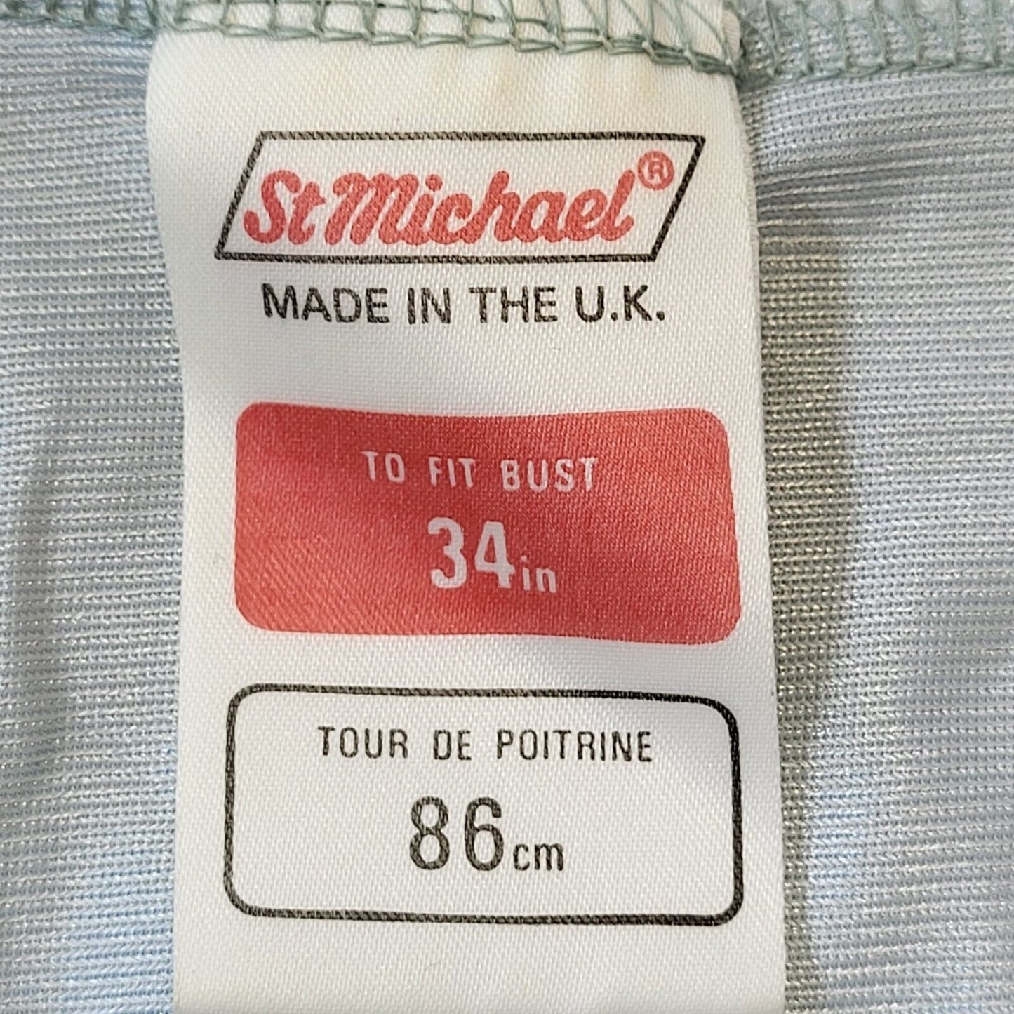 St Michael M&S 70s Vintage Light Blue Night Shirt Women's UK 6 Eu 34