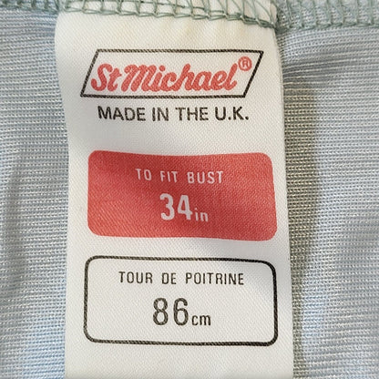 St Michael M&S 70s Vintage Light Blue Night Shirt Women's UK 6 Eu 34