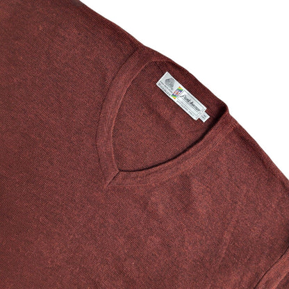 Park Avenue Wool Burgundy V-Neck Vintage 90's Jumper Men's UK XL