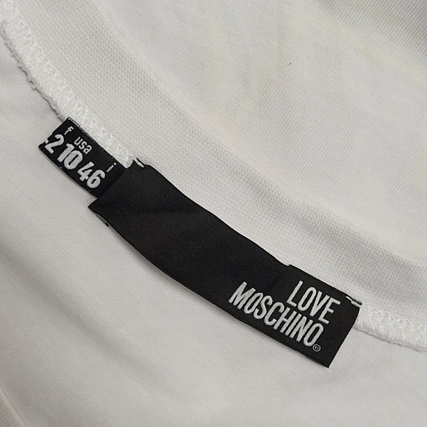 Moschino Love Y2K Vintage Round Neck White T-Shirt Women's Size 14 XLarge
