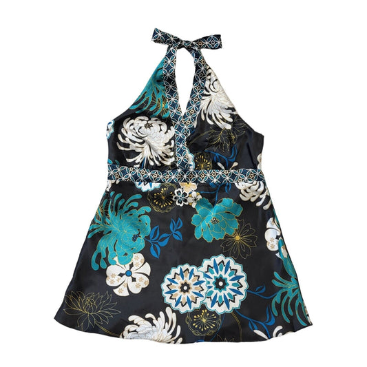 New Look Y2K Floral Halter Neck Party Top Women's 14