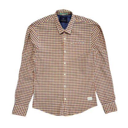 Scotch & Soda Vintage Y2K Pink Blue Check Long Sleeve Shirt Uk Men's Size S