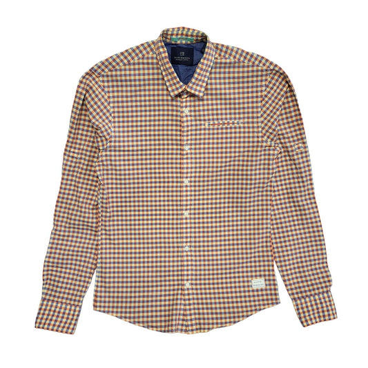 Scotch & Soda Vintage Y2K Pink Blue Check Long Sleeve Shirt Uk Men's Size S