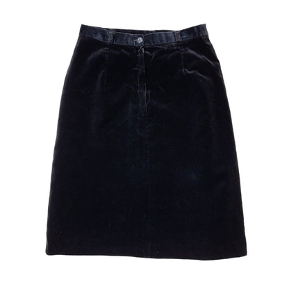 Canda C&A 90s Vintage Black Zipped Velvet Skirt Women's Size 16 W34