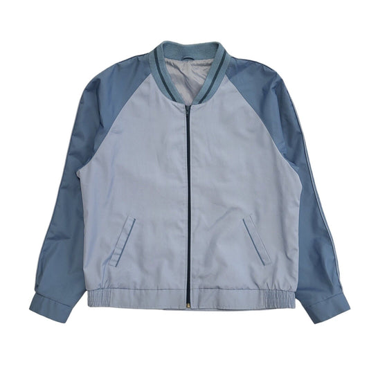 Vintage 90s Blue Zipped Bomber Jacket Uk Men's Size Extra Large