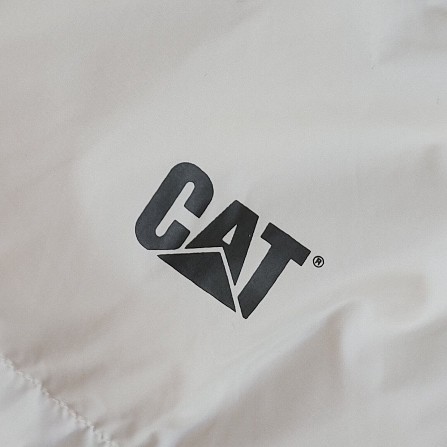 CAT 90s Vintage Cream Zip & Snap Quilted Jacket Uk Men's Size XXL