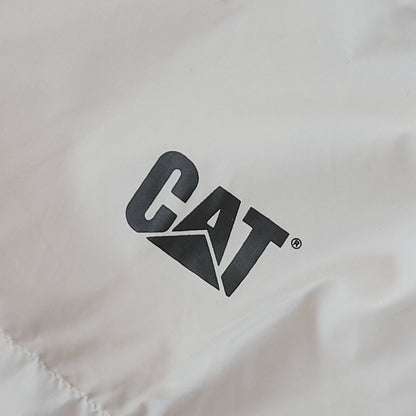 CAT 90s Vintage Cream Zip & Snap Quilted Jacket Uk Men's Size XXL