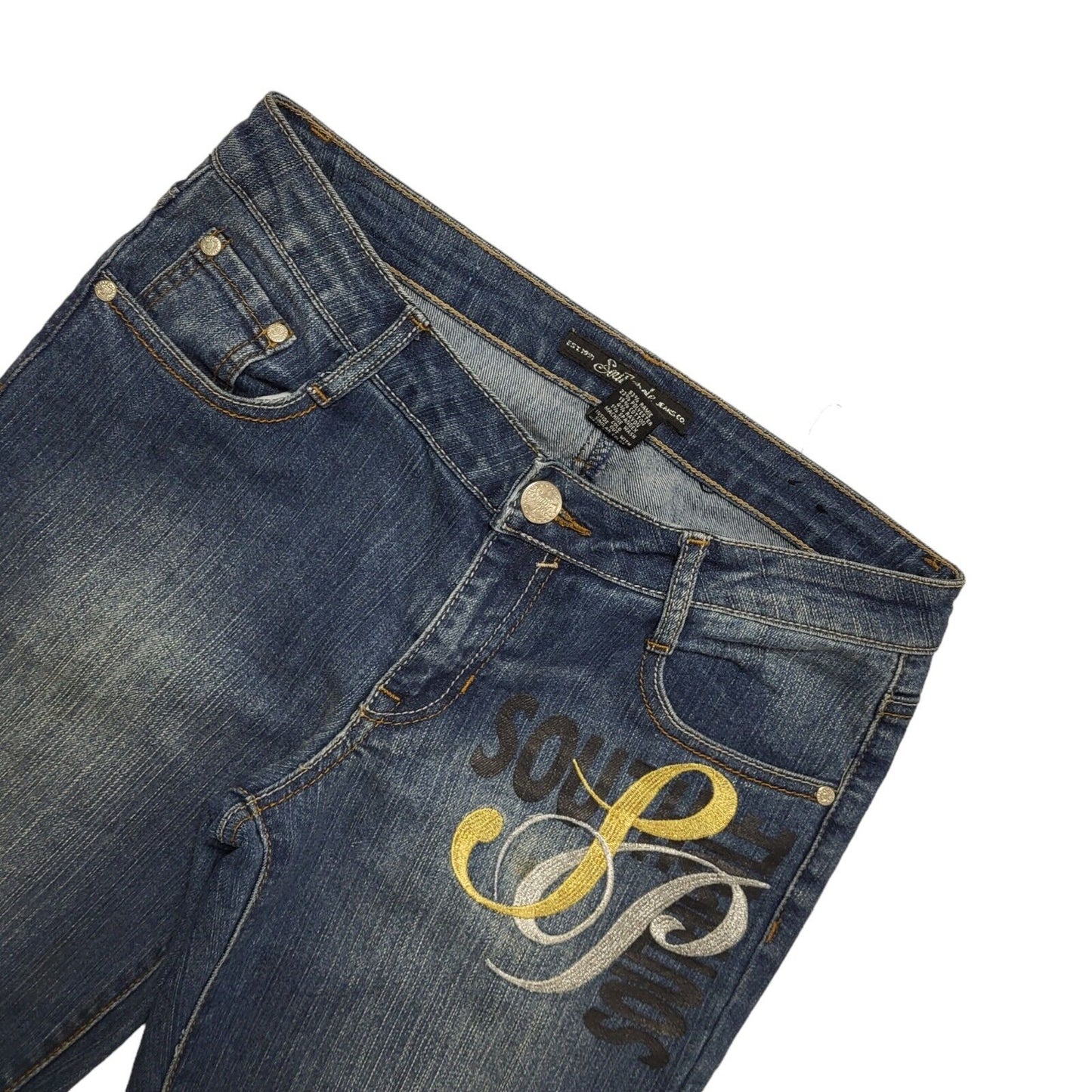 Ozone Y2k Vintage Dark Blue Bootcut Denim Jeans Uk Women's 12 W30 L33