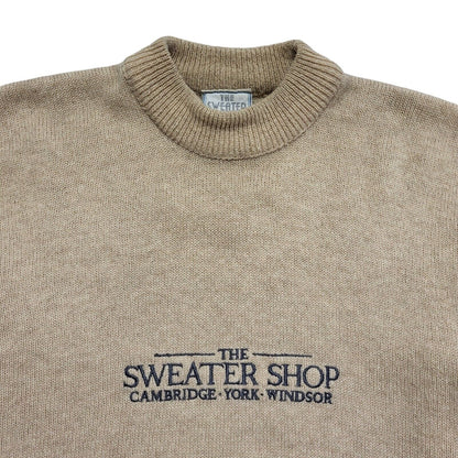 Sweater Shop Vintage 80's Beige Crew Neck Jumper Uk Men's Size XL