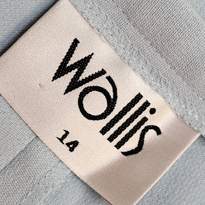 Wallis 90s Vintage Blue Straight Leg Casual Trousers Uk Women's 14 W32 L30