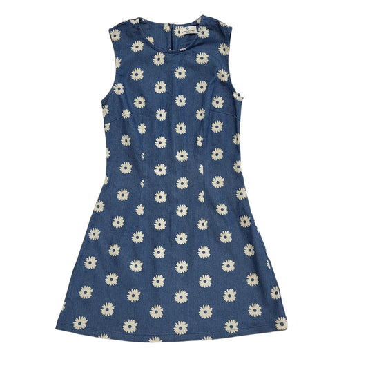 Bright & Beautiful Vintage 90s Blue Floral Dress Uk Women's Size 10 W28