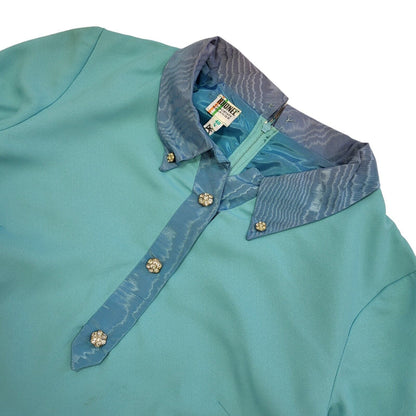 Rhonel Vintage 60s Turquoise Long Sleeve Tunic Dress Women's Size 12