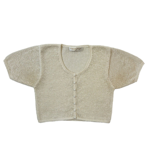 Dorothy Perkins 90s Vintage Cream Button-Up Cardigan Women's Size M/L