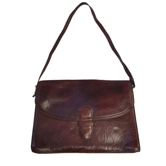 Three Bags Of Finland Vintage 90s Leather Shoulder Bag Laukku Varkaus 14" x 10"