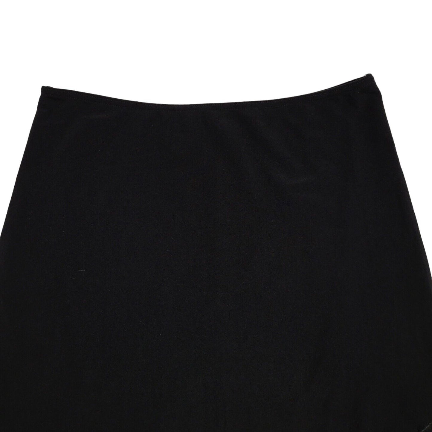 New Look Vintage 90's Black Straight Elasticated Skirt Uk Women's Size 12 W30