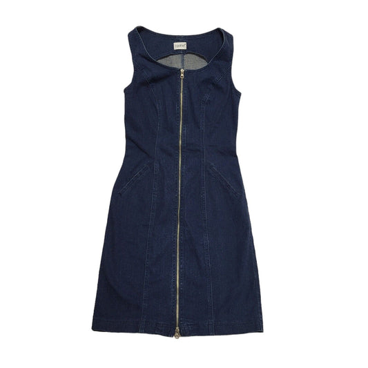 Together Vintage 90's Blue Full Zip Denim Dress Womens UK 10