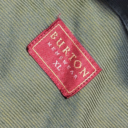 Burton Vintage 90's Green Striped Relaxed Fit Long Sleeve Shirt Men's UK Size XL