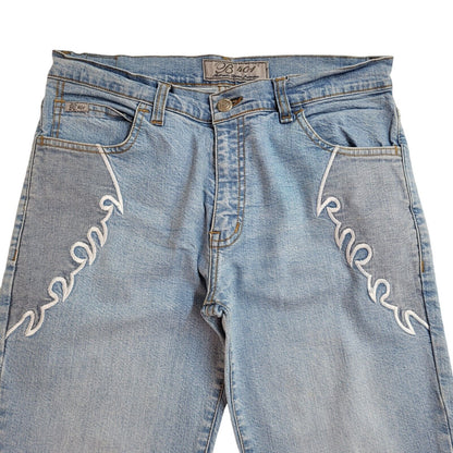 B401 Vintage 90s Light Blue Bootcut Denim Jeans Uk Women's Size 12 W30 L31