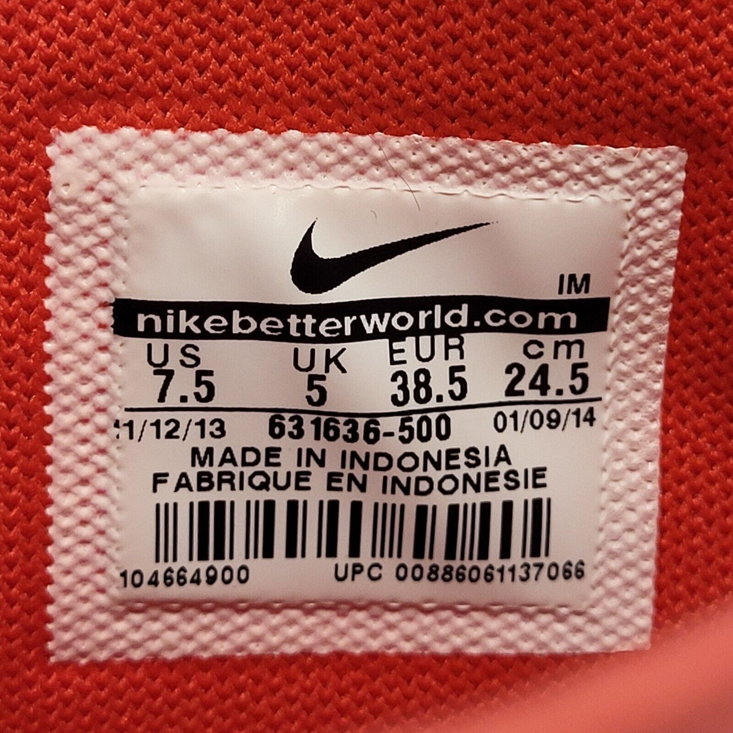 Nike Mid Blazer Primo Court Red Lace Up Trainers Women's  Uk 5