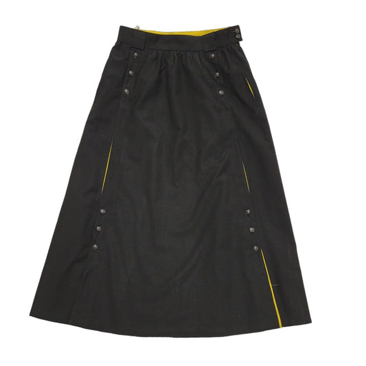 Ravens Black & Yellow 80s Vintage Skirt Uk Women's UK Size 14