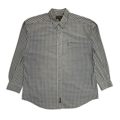 Timberland Vintage 90's Grey & Blue Checked Long Sleeve Shirt Mens UK XL