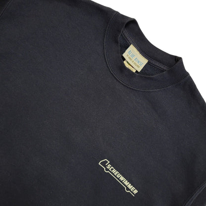 Fruit Of The Loom 90's Scheuwimmer Blue Cropped Sweatshirt Womens UK Size L