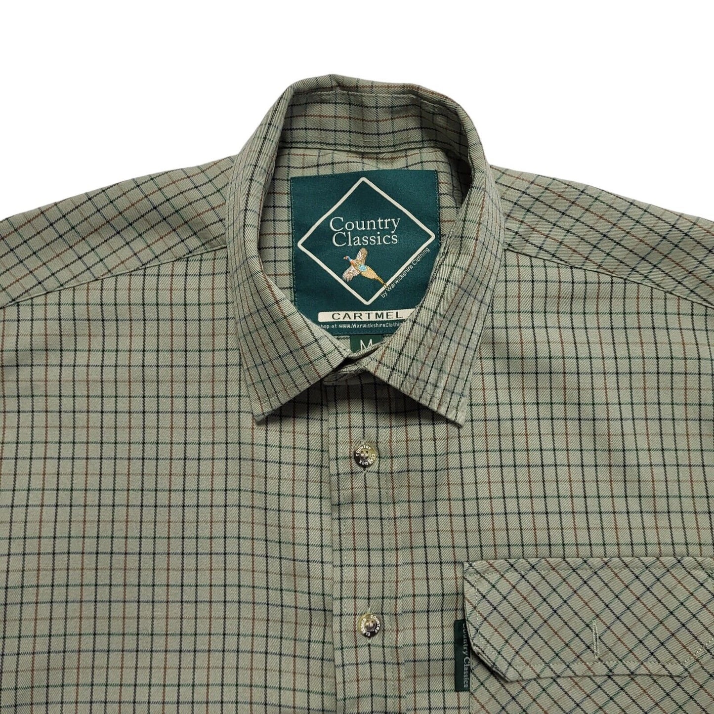 Country Classics Vintage 90's Green Checked Long Sleeve Shirt Mens UK M