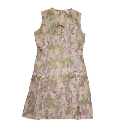 H Band Vintage 60s Pink & Purple Sleeveless Daywear Dress Women's Size 10