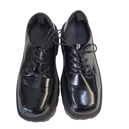 Truffle Black Lace-up Faux Leather Dress Shoes Uk Women's Size 5