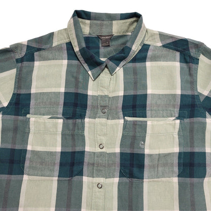 Eddie Bauer 90s Vintage Green Check Fremont Flannel Shirt Women's Size XL