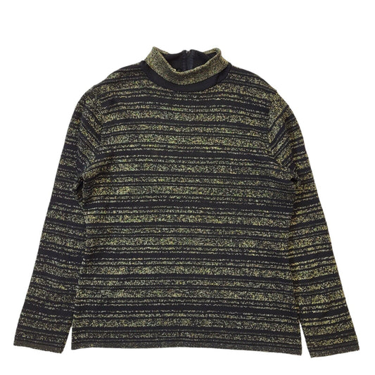 70s Vintage Hutchisons Black & Gold Roll Neck Jumper Women's Size M Eu 38